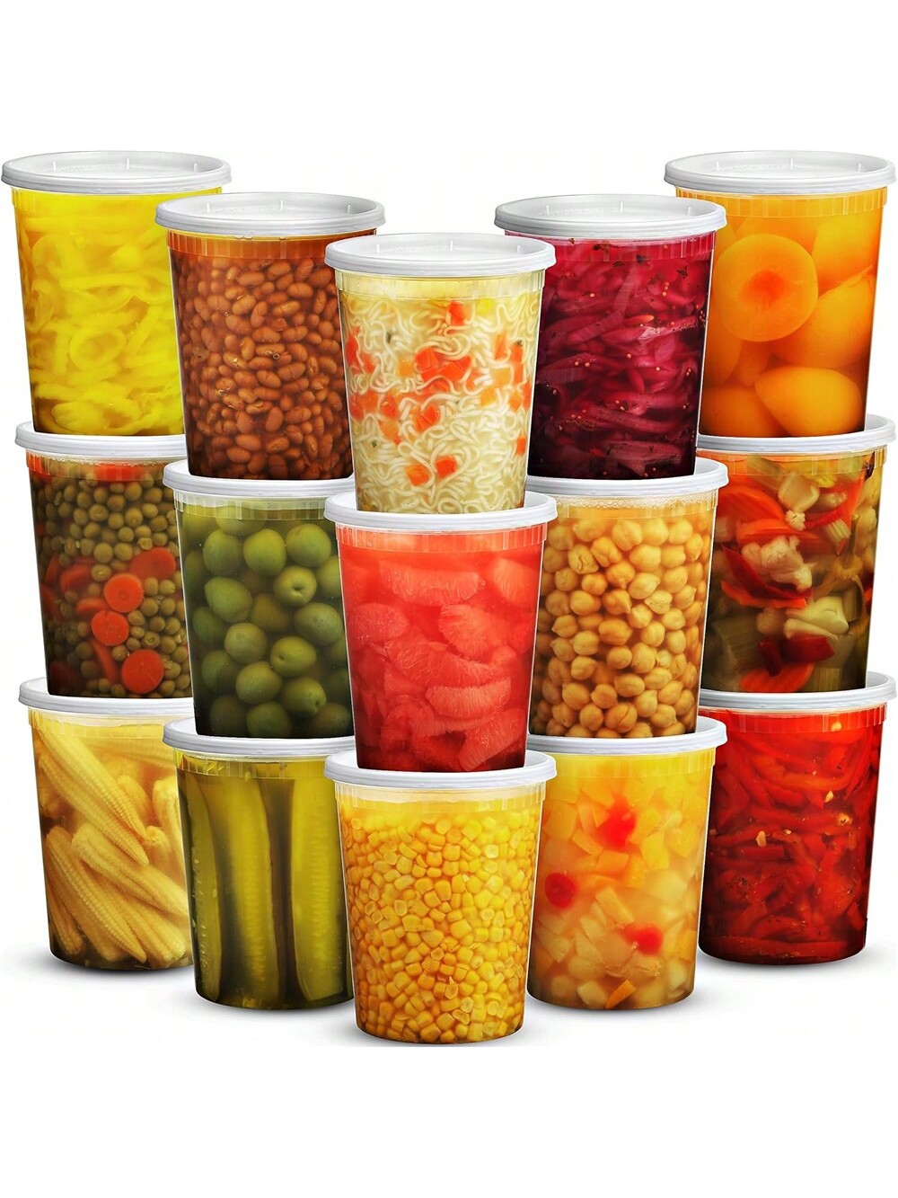 Meal Prep Recipes - ふた付きプラスチックデリ容器、食品貯蔵容器、スライム、スープ、食事準備、32オンス、24パック