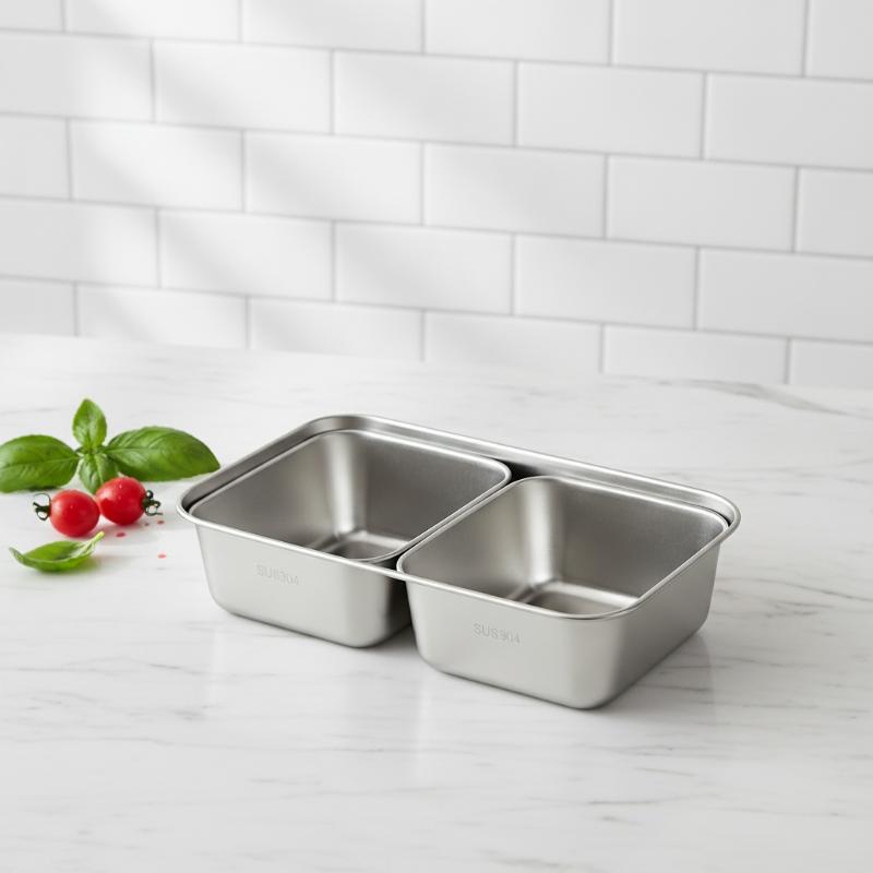 Meal Prep Easy - 新製品 12/3個セット 304ステンレス製フードトレイ 食品に安全 お手入れ簡単 ポータブルプレート