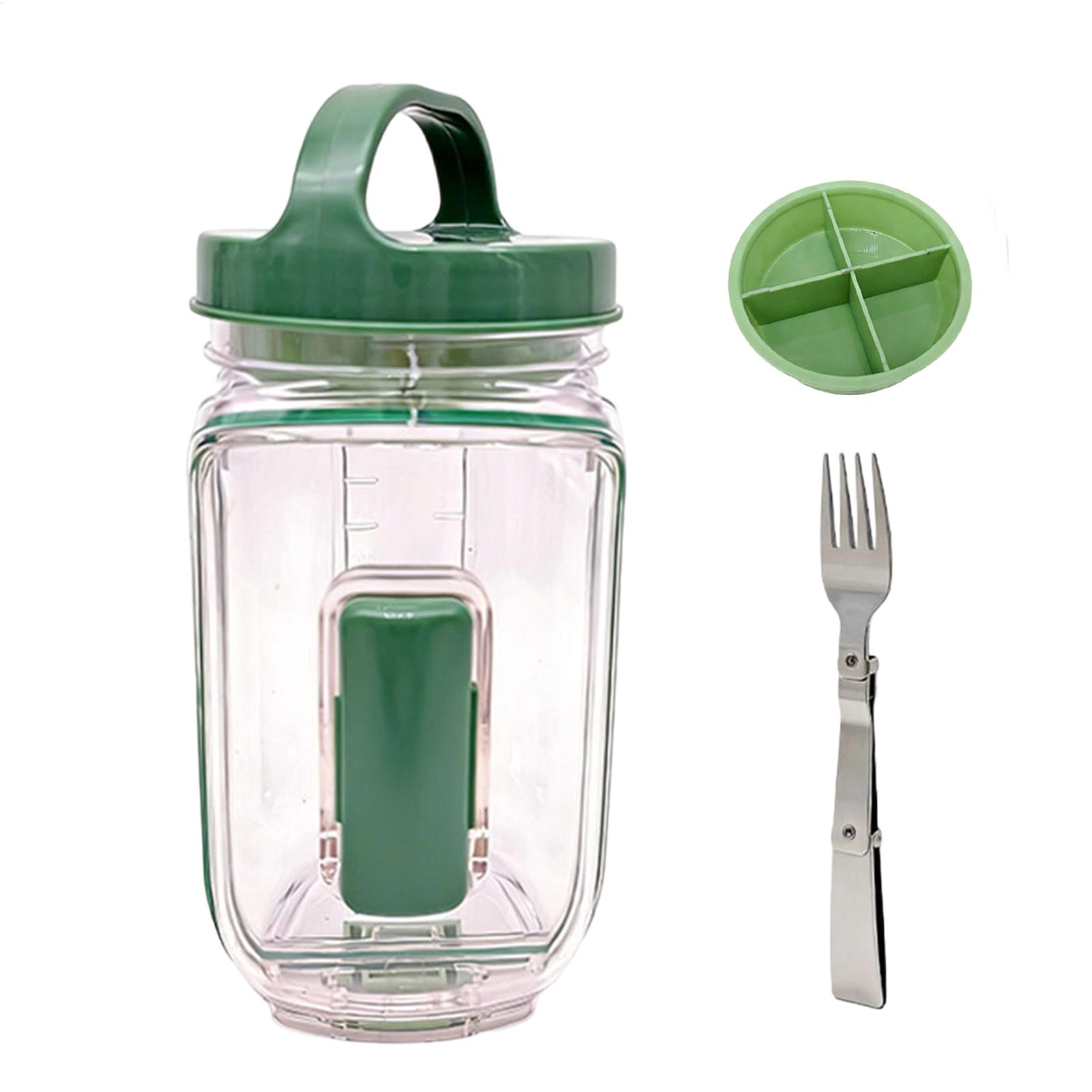 Meal Prep Gym - ドレッシングカップとフォーク付きサラダジャー 1000ml ミールプレップジャー 漏れ防止サラダ容器 ランチ、仕事、オフィス、ジム、旅行用