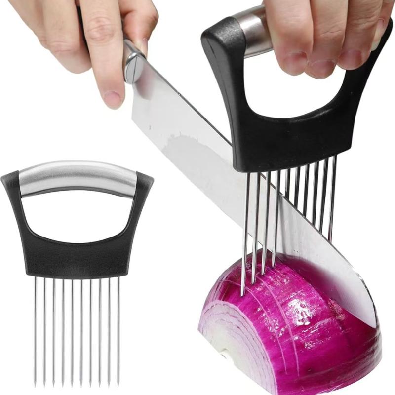 ステンレス製玉ねぎカッターホルダー、フードスライサーアシスタ - Onion Holder Slicer のレビューと価格
