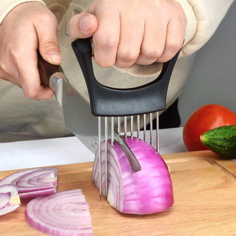 ステンレス製玉ねぎカッターホルダー、フードスライサーアシスタ - Onion Holder Slicer のレビューと価格