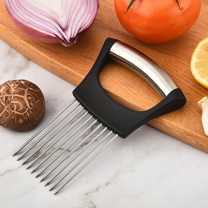 ステンレス製玉ねぎカッターホルダー、フードスライサーアシスタ - Onion Holder Slicer のレビューと価格