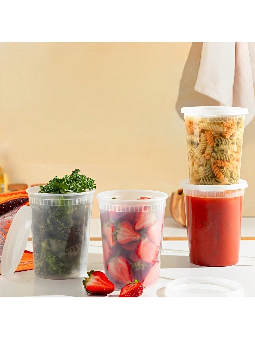 ふた付きプラスチックデリ容器、食品貯蔵容器、スライム、スープ - Meal Prep Recipes のレビューと価格
