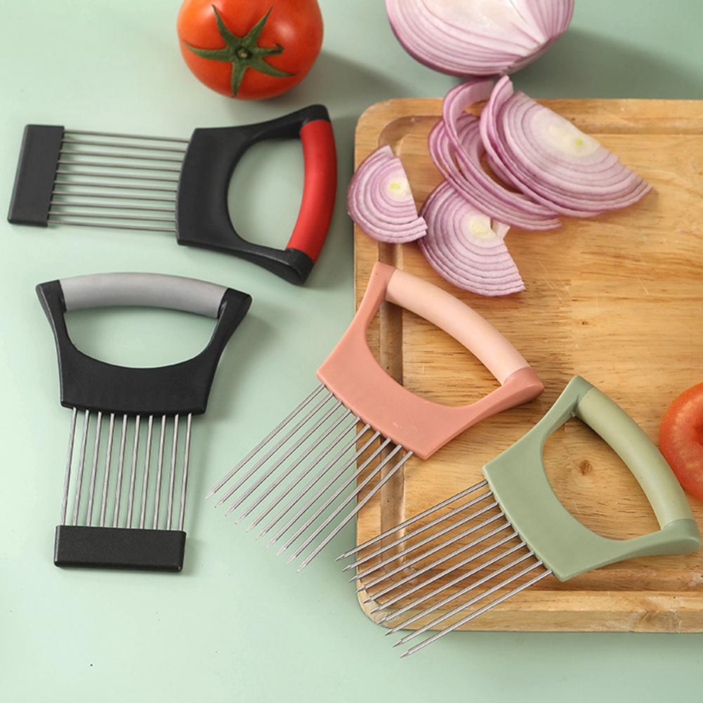 野菜スライスツール 玉ねぎスライサーホルダー 10本のステン - Onion Holder Slicer のレビューと価格