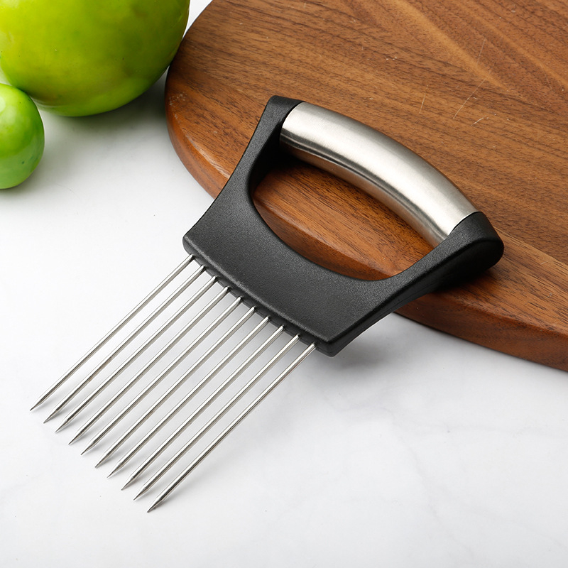 ステンレス製玉ねぎカッターホルダー、フードスライサーアシスタ - Onion Holder Slicer のレビューと価格