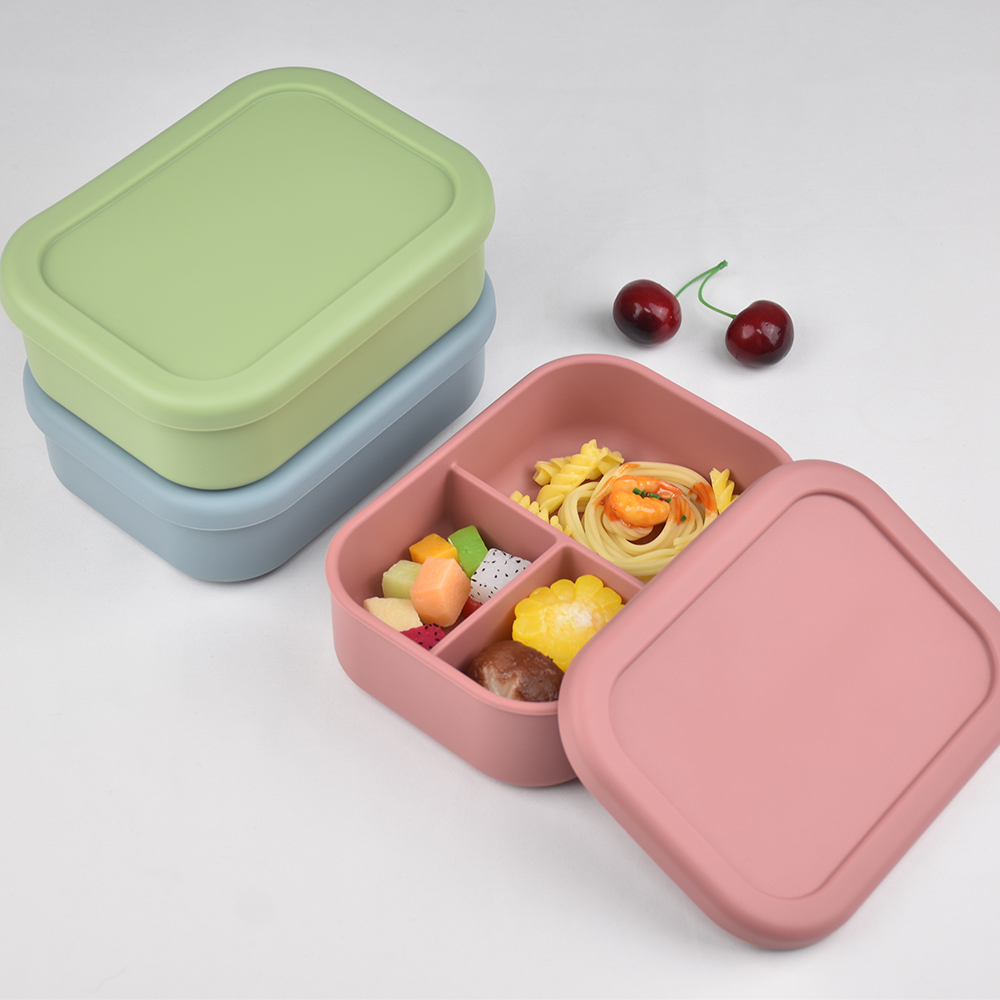 3つのコンパートメントに分かれた食品グレードシリコン製弁当箱 - Meal Prep Recipes のレビューと価格