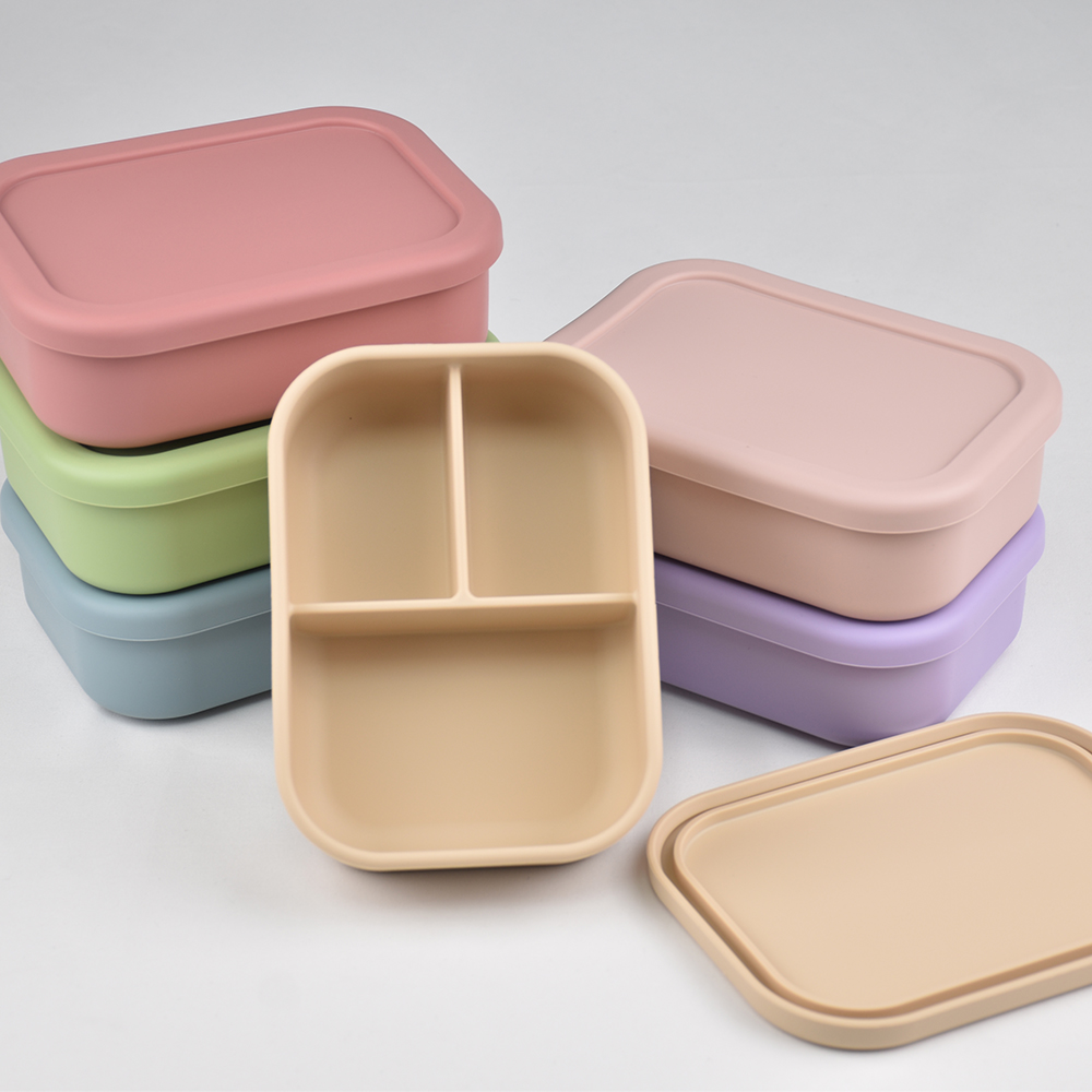 3つのコンパートメントに分かれた食品グレードシリコン製弁当箱 - Meal Prep Recipes のレビューと価格