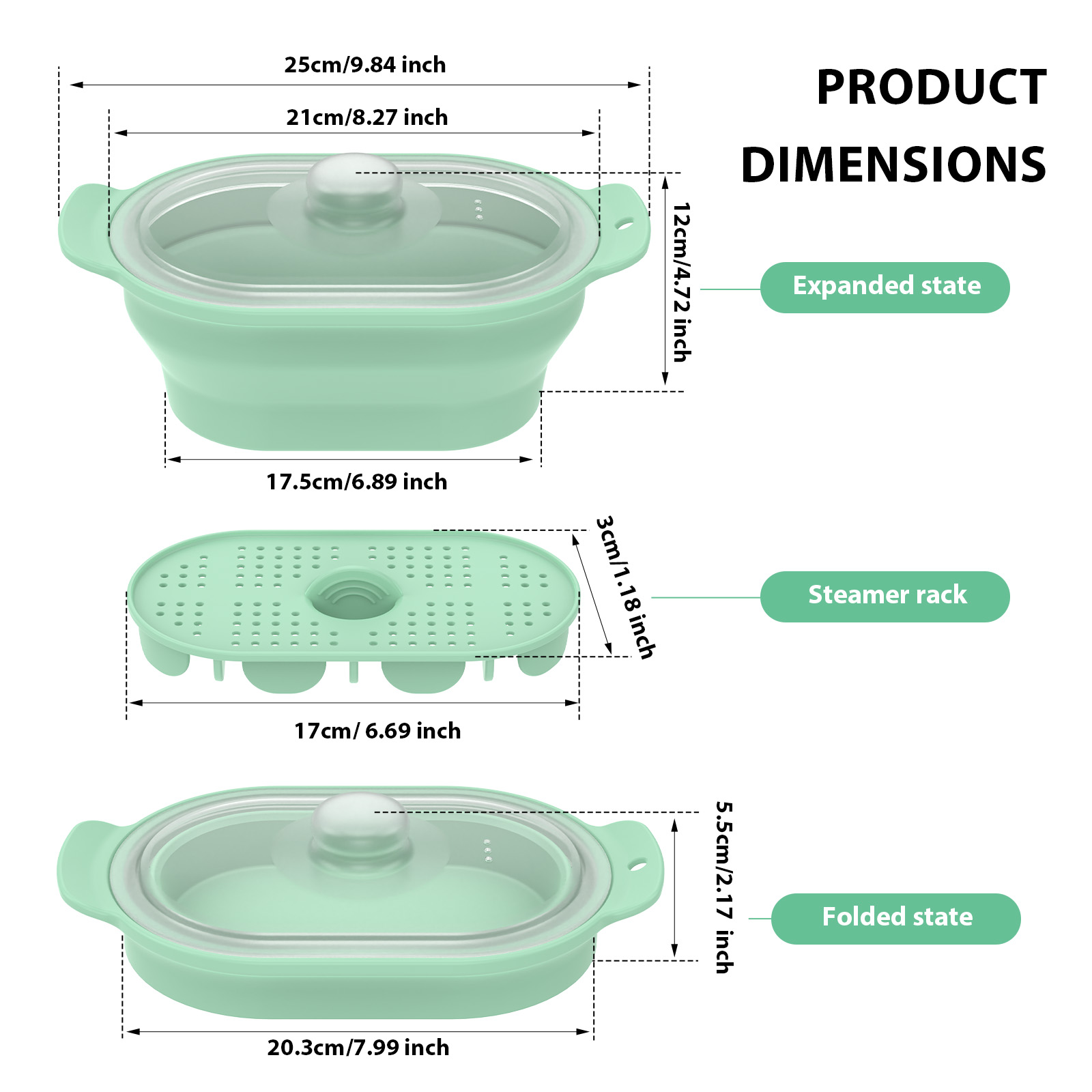 シリコン製電子レンジ用野菜蒸し器、蒸しラックと蓋付き、折りた - Meal Prep Frozen のレビューと価格