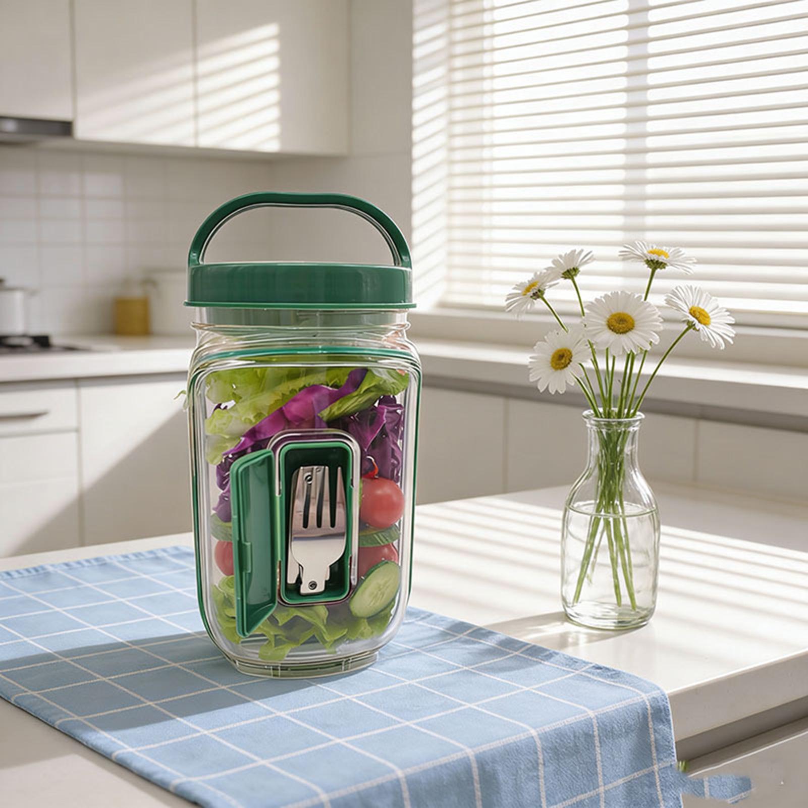 サイドオープン式サラダジャー 1000ml 漏れ防止サラダ容 - Meal Prep Gym のレビューと価格