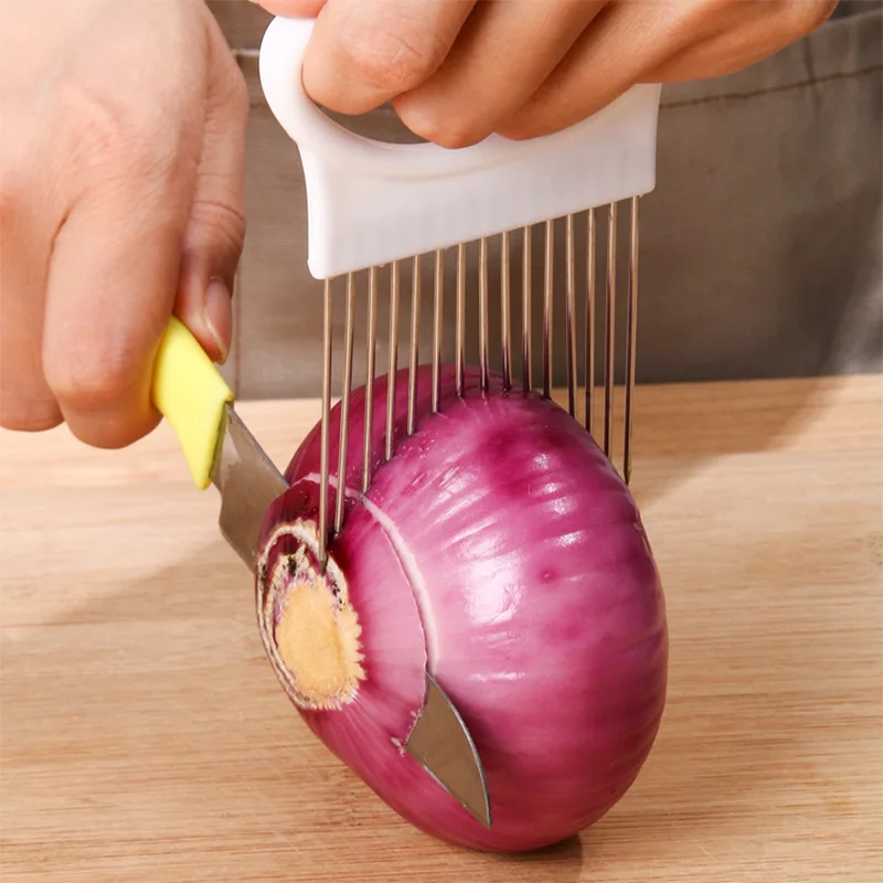 カラフルな玉ねぎスライサーホルダー、ステンレス製ポテトチップ - Onion Holder Slicer のレビューと価格
