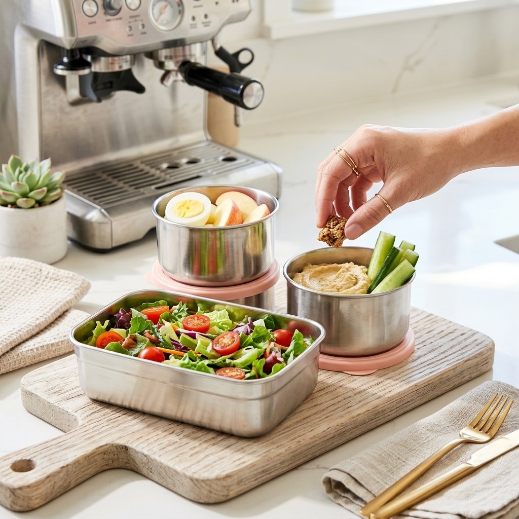 電子レンジ対応 304ステンレス製ランチボックスセット 弁当 - Meal Prep Recipes のレビューと価格