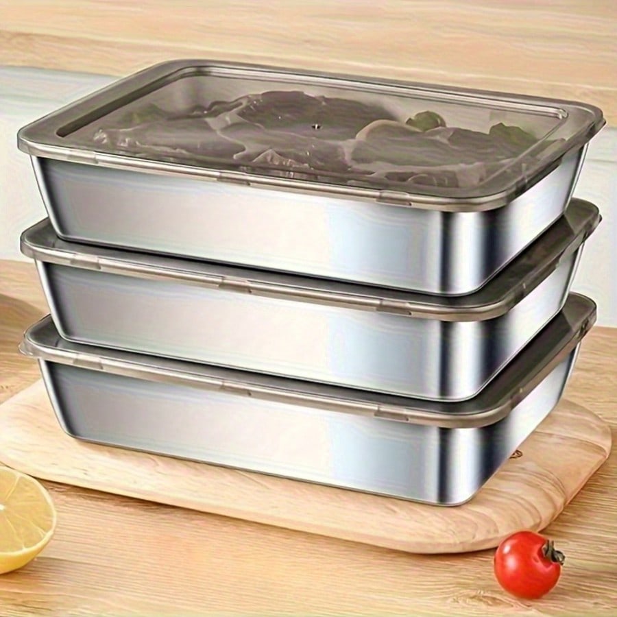 6個セット（3つの容器＋3つの蓋）ステンレス製食品保存容器セ - Meal Prep Easy のレビューと価格