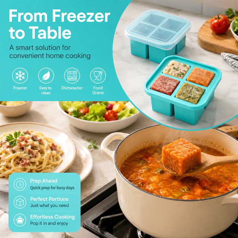 シリコン製4仕切りフードストレージボックス（蓋付き）、スープ - Meal Prep Easy のレビューと価格