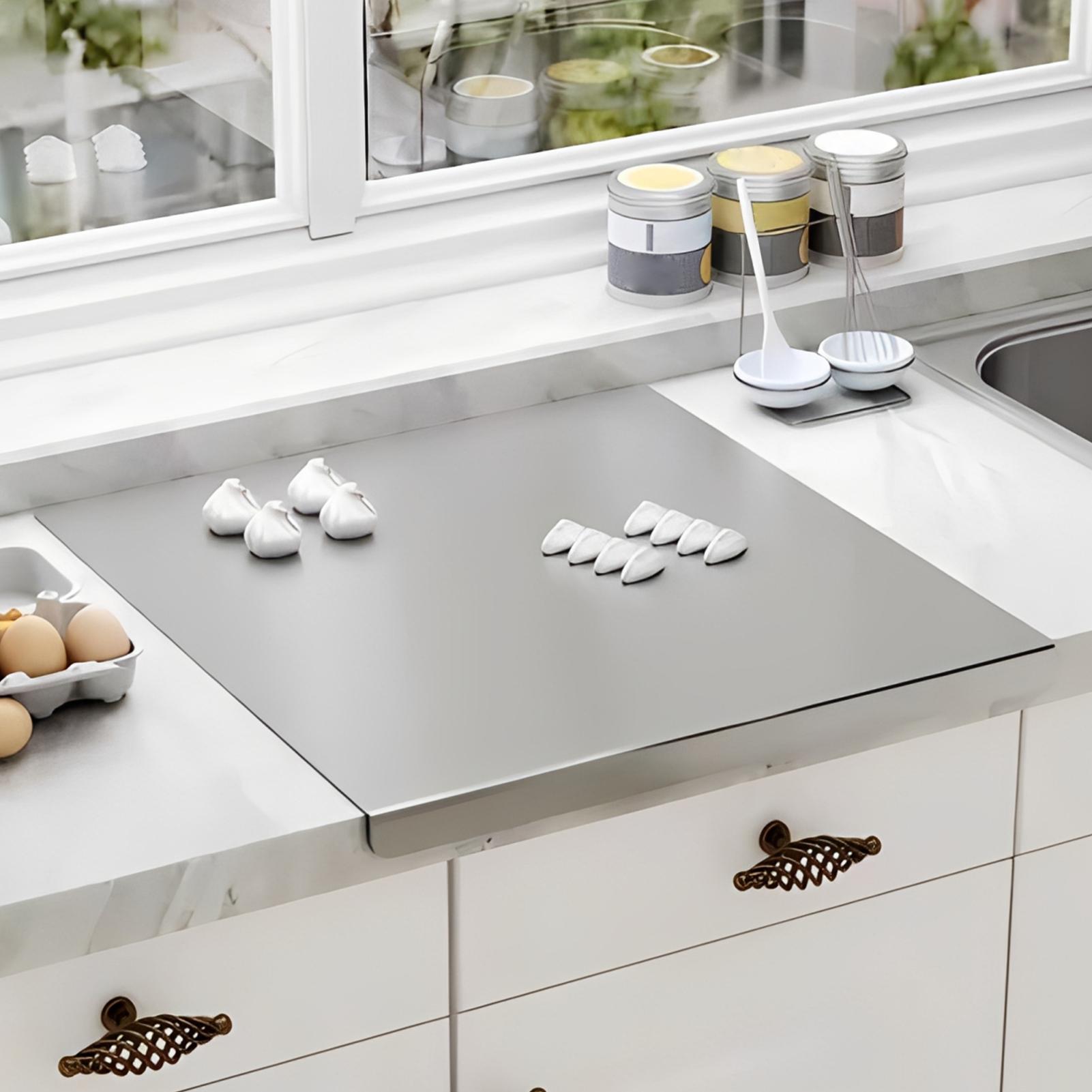 滑り止めステンレス鋼製まな板、金属製ボード、家庭やレストラン - Meal Prep Easy のレビューと価格