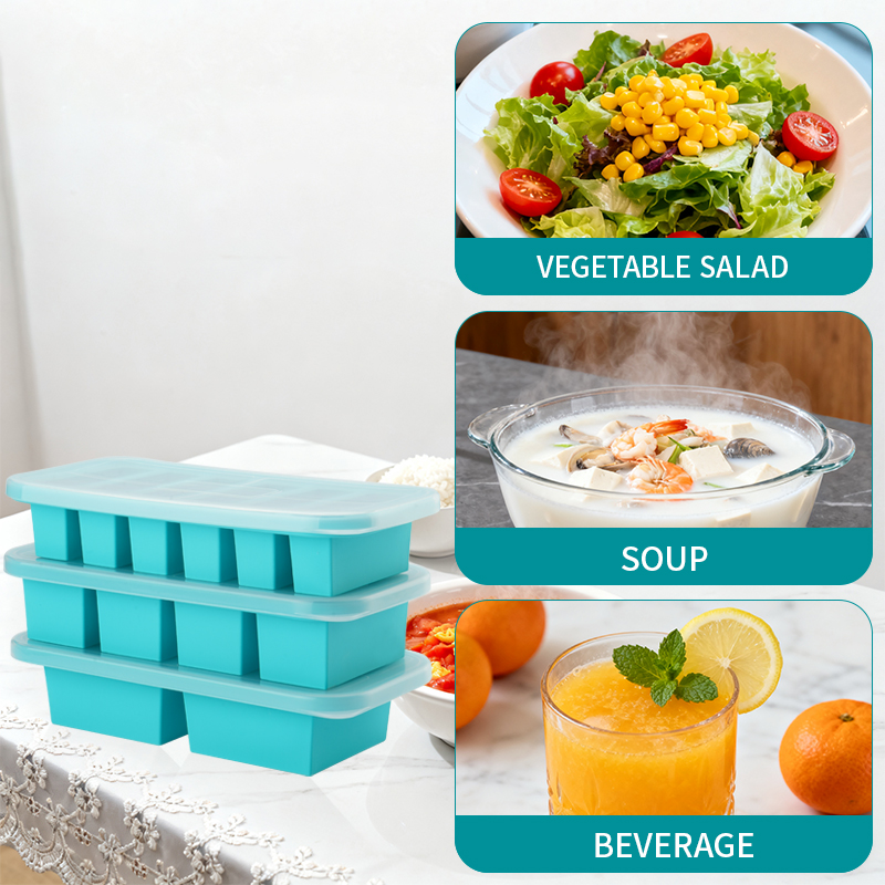 蓋付きシリコン製冷凍トレイ型（2個または3個）、保存容器、ス - Meal Prep Recipes のレビューと価格