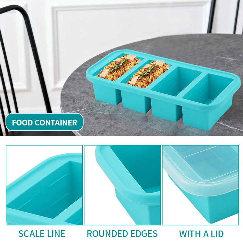 蓋付きシリコン製冷凍トレイ型（2個または3個）、保存容器、ス - Meal Prep Recipes のレビューと価格