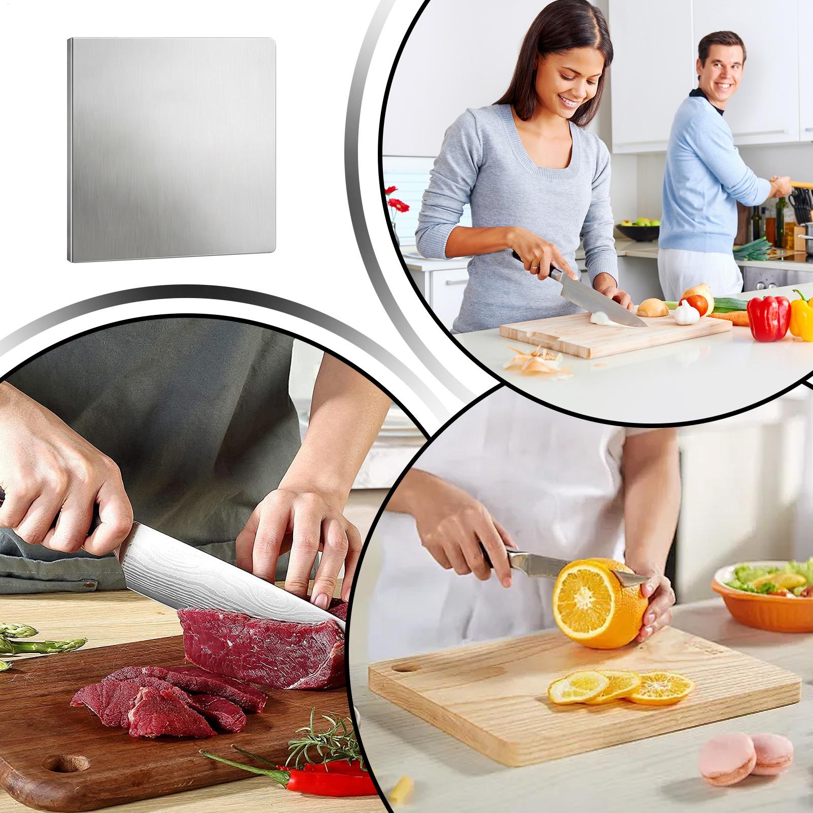 ステンレス鋼のキッチンまな板、滑り止め加工、お手入れ簡単、家 - Meal Prep Easy のレビューと価格