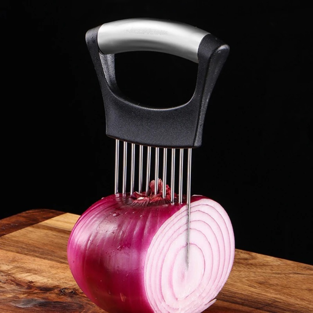 ステンレス製玉ねぎカッターホルダー、食品スライス補助具、トマ - Onion Holder Slicer のレビューと価格