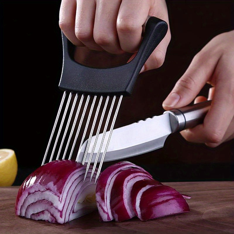 ステンレス製玉ねぎカッターホルダー、フードスライサーアシスタ - Onion Holder Slicer のレビューと価格