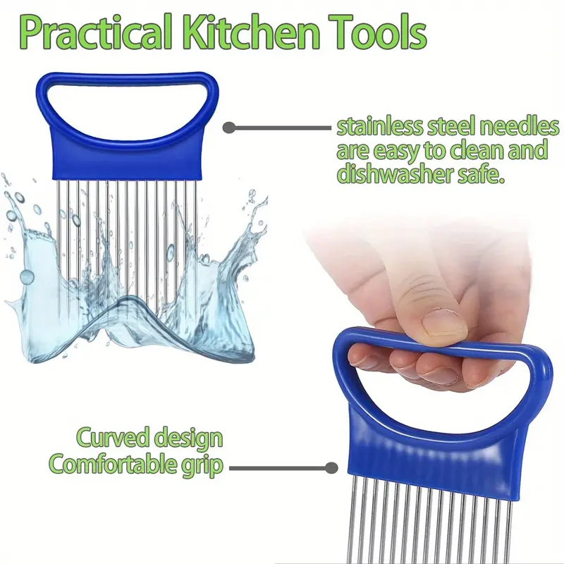4-in-1 キッチンピンマジックオニオンフォーク - ステ - Onion Holder Slicer のレビューと価格