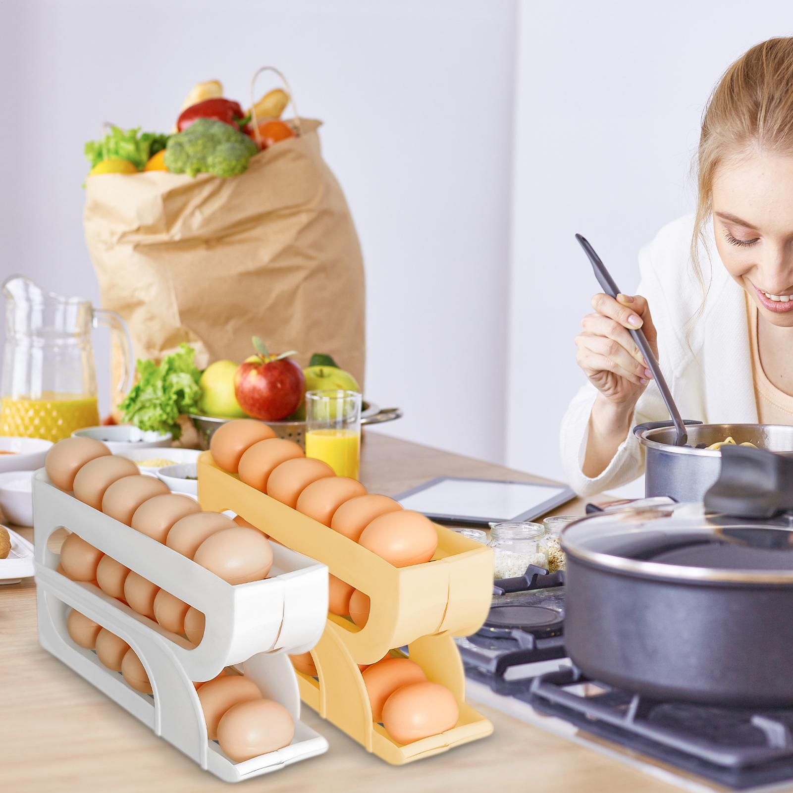 冷蔵庫用卵ディスペンサー 3段式自動回転卵ディスペンサーラッ - Meal Prep Recipes のレビューと価格