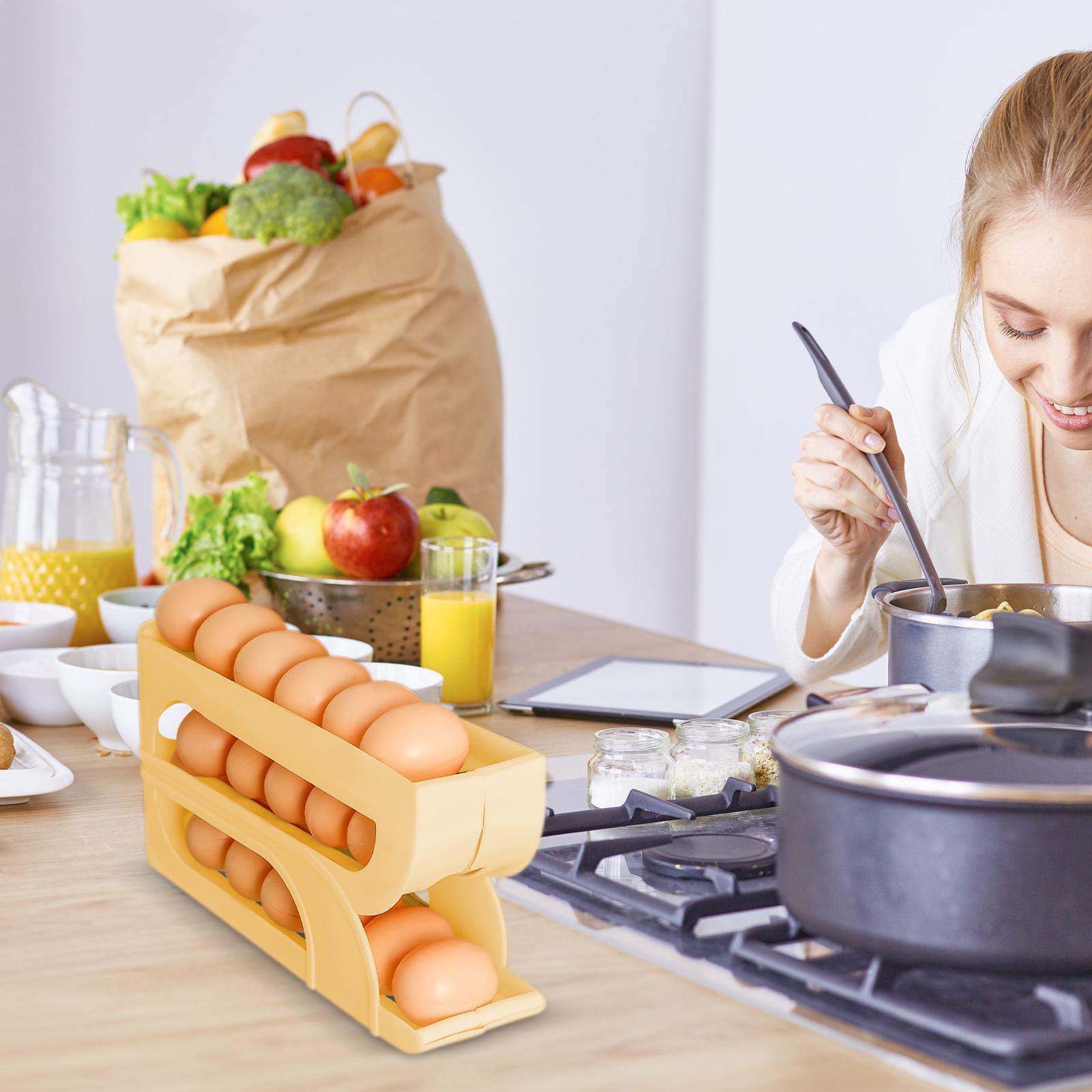 冷蔵庫用卵ディスペンサー 3段式自動回転卵ディスペンサーラッ - Meal Prep Recipes のレビューと価格