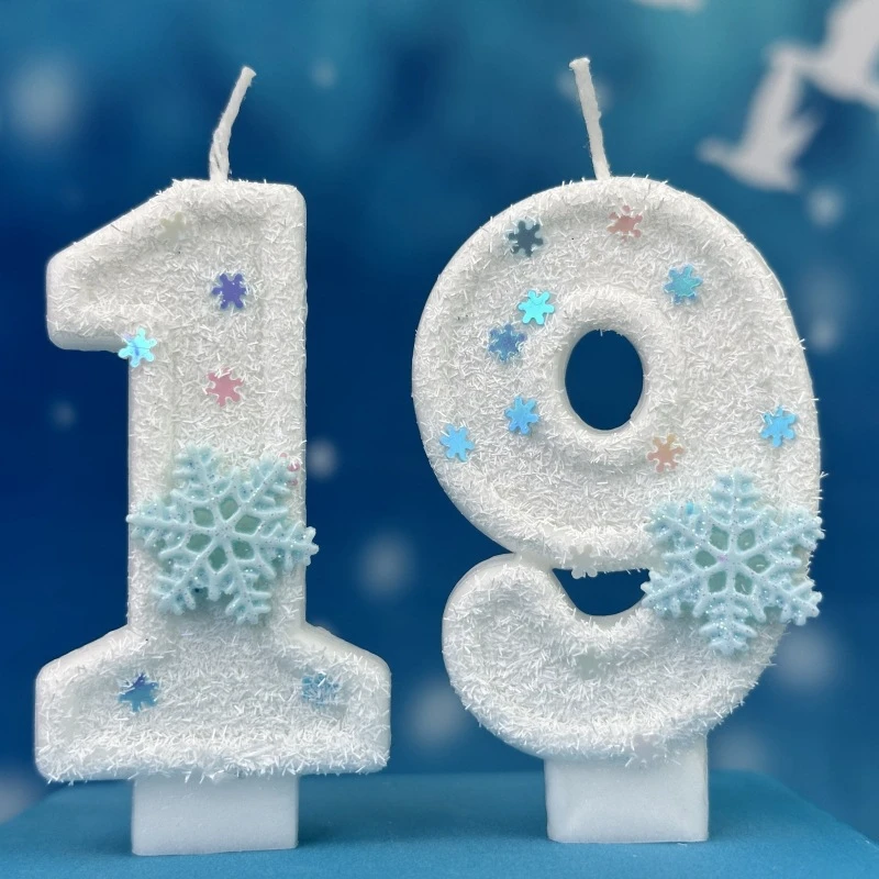 クリスマス誕生日番号キャンドルスノーフレーク冷凍デジタルキャ - Meal Prep Frozen のレビューと価格