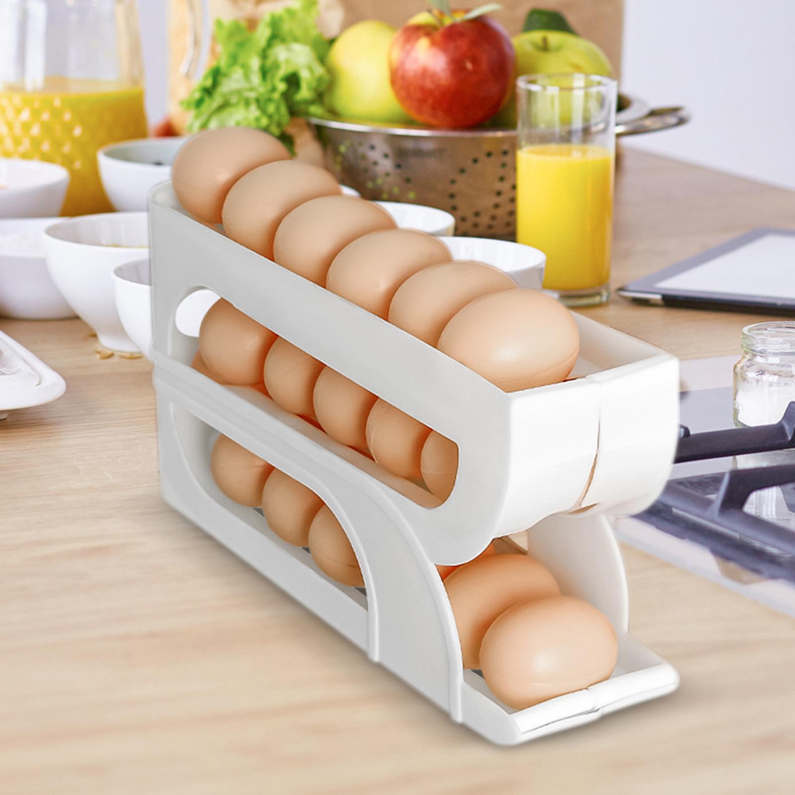 冷蔵庫用卵容器 3段式 自動回転卵容器ラック 食品ホルダー  - Meal Prep Yellow のレビューと価格