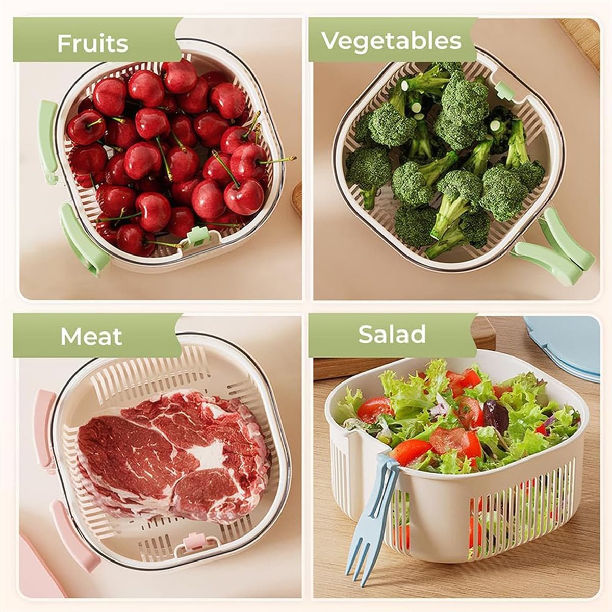 2026年新製品 フルーツ洗浄スピナーボウル 内蔵フルーツフ - Meal Prep Easy のレビューと価格
