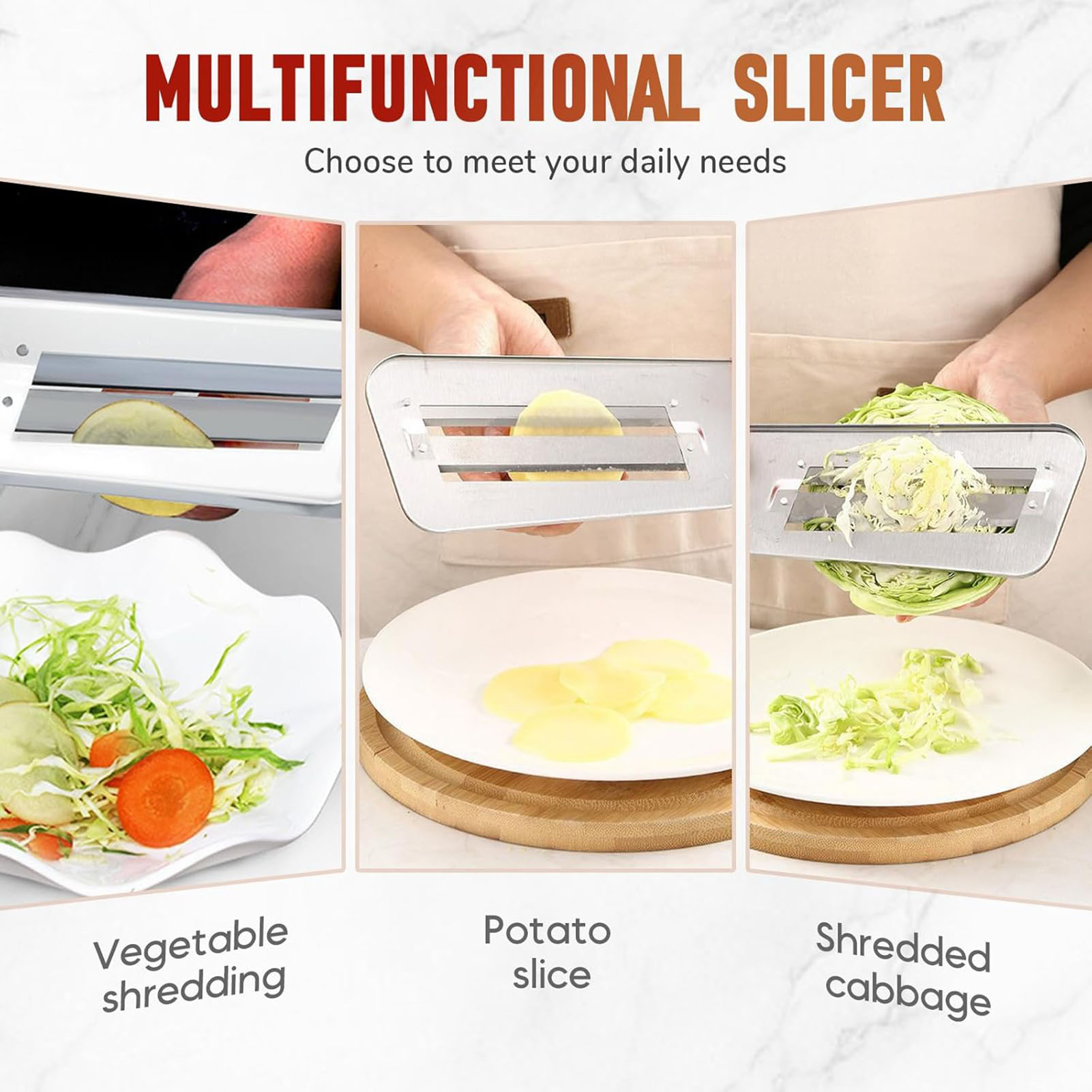 2層刃ナイフグレーター多機能ステンレス鋼野菜カッター、サラダ - Meal Prep Easy のレビューと価格
