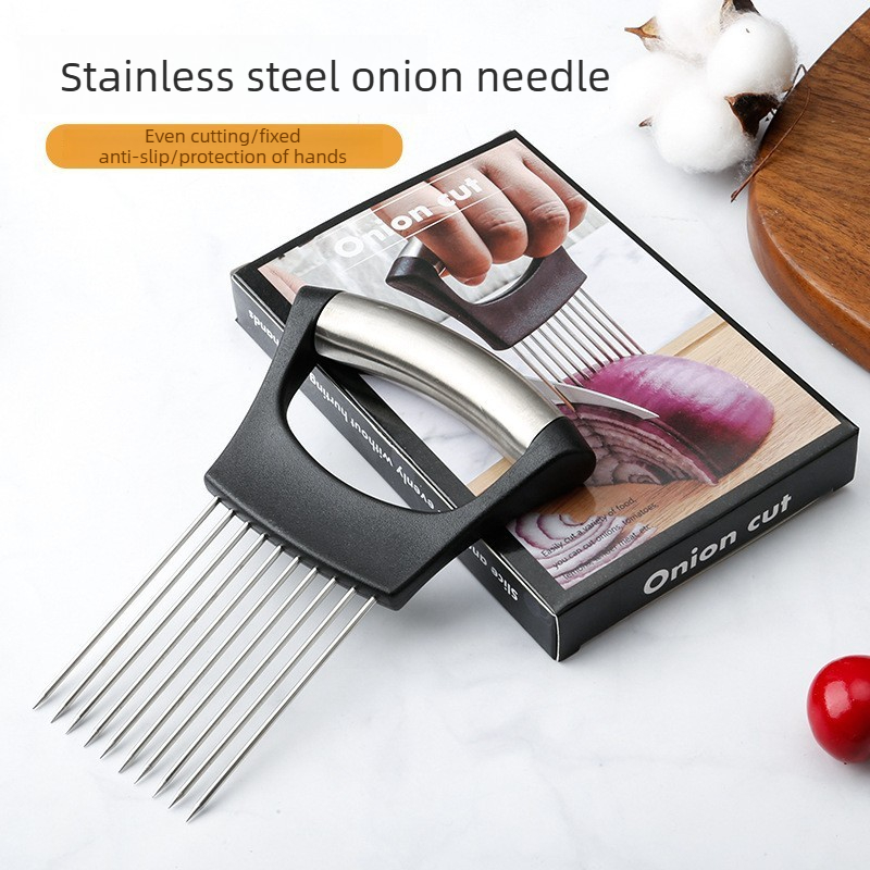 ステンレス製オニオンスライサーホルダー、多目的肉軟化剤、野菜 - Onion Holder Slicer のレビューと価格