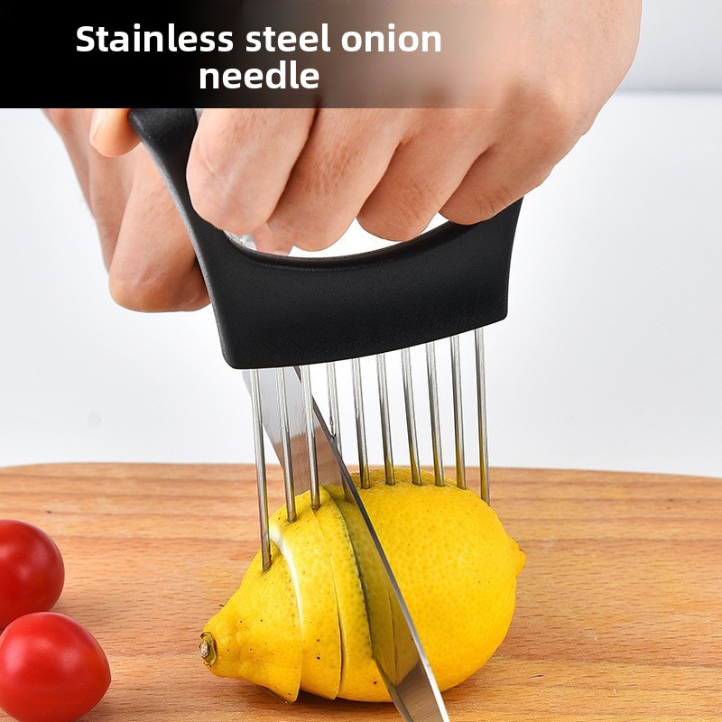 ステンレス製オニオンスライサーホルダー、多目的肉軟化剤、野菜 - Onion Holder Slicer のレビューと価格