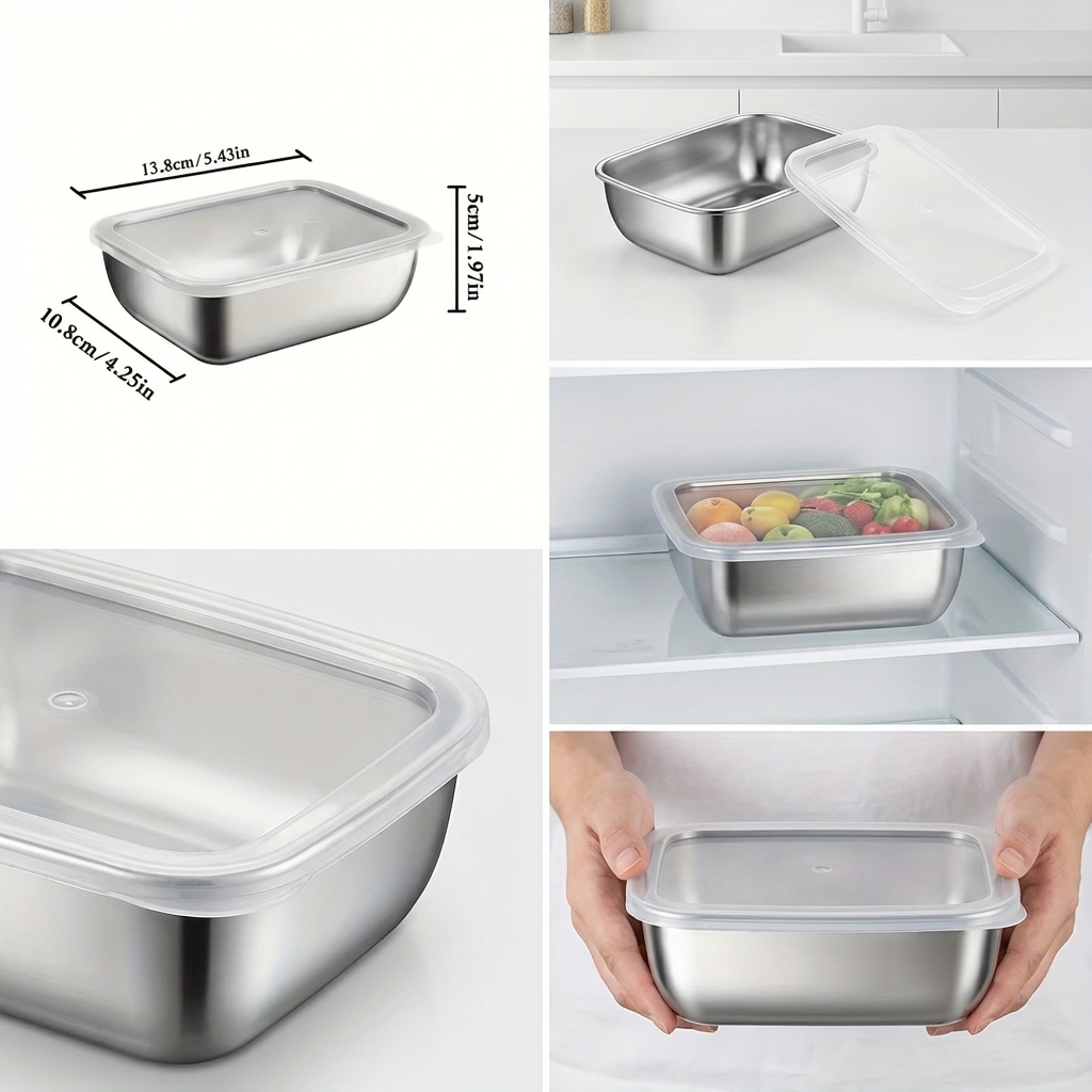 5個セット ステンレス製食品保存容器 積み重ね可能 ランチボ - Meal Prep Recipes のレビューと価格