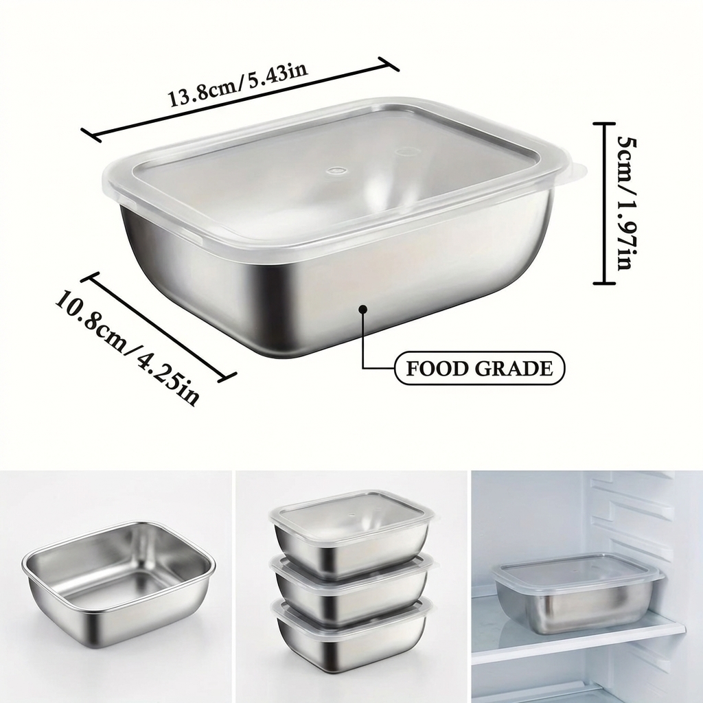 5個セット ステンレス製食品保存容器 積み重ね可能 ランチボ - Meal Prep Recipes のレビューと価格