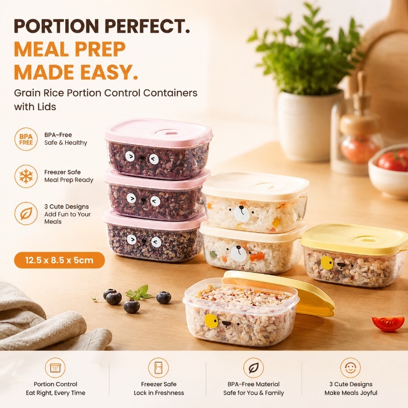 食品グレードのポーションコントロール食品容器、マルチグレイン - Meal Prep Weight Loss のレビューと価格
