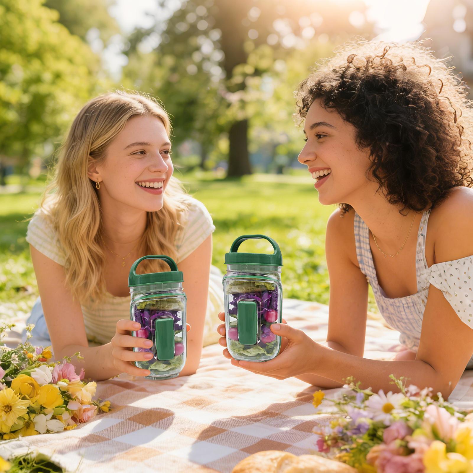 ドレッシングカップとフォーク付きサラダジャー 1000ml  - Meal Prep Gym のレビューと価格