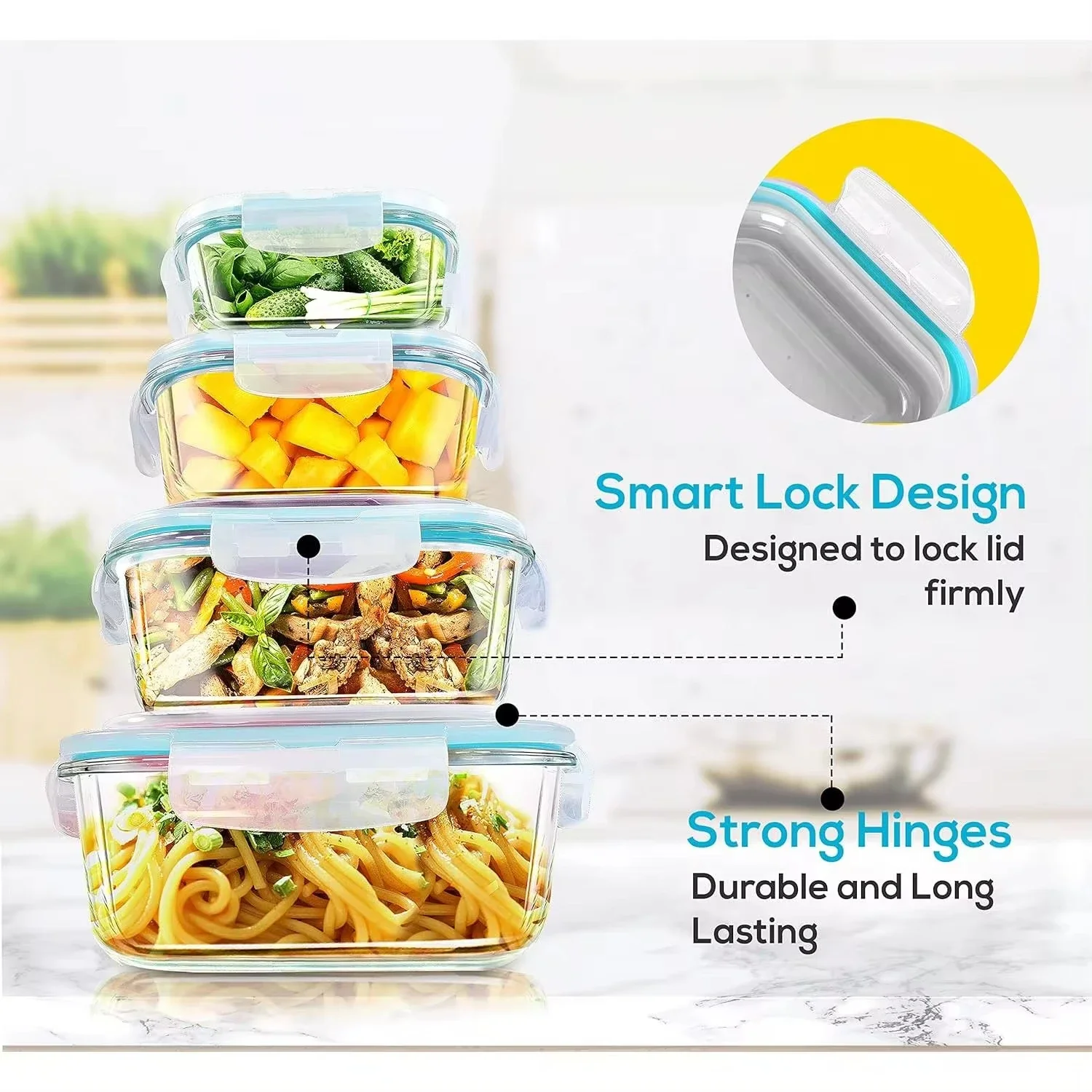 ガラスランチボックス食品保存容器、食事の準備、気密弁当箱、電 - Meal Prep Recipes のレビューと価格
