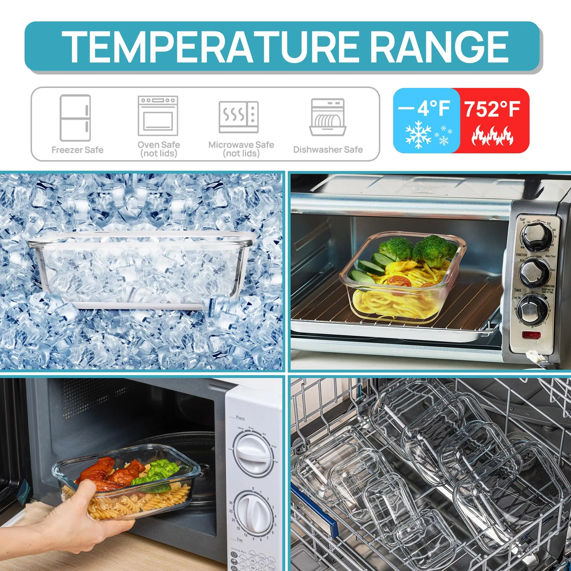 ガラスランチボックス食品保存容器、食事の準備、気密弁当箱、電 - Meal Prep Recipes のレビューと価格