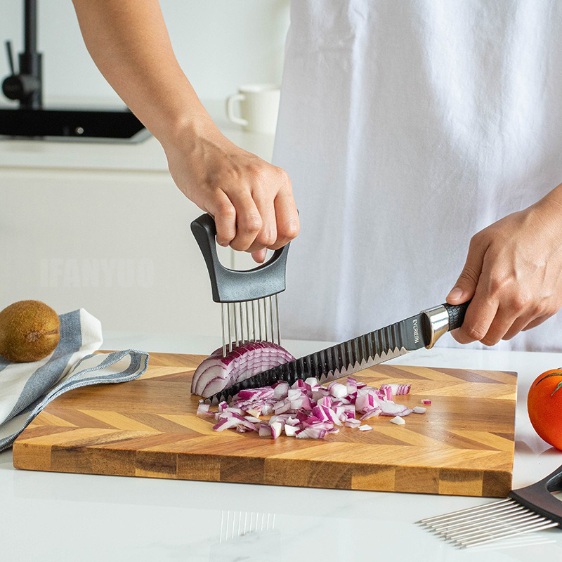 カラフルな玉ねぎスライサー、ステンレス製ホルダー付き、簡単玉 - Onion Holder Slicer のレビューと価格